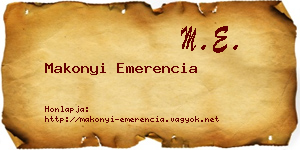 Makonyi Emerencia névjegykártya